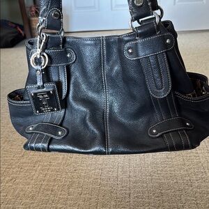 Tignanello Brown Shoulder Bag Pebbled Leather Casual